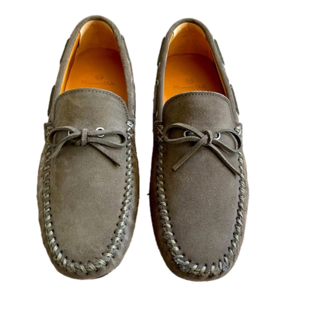 MASSIMO DUTTI Suede Loafer in Olive Green, Men’s Size 41